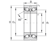 推力角接觸球軸承 ZKLN3062-2RS-PE, 增加公差，雙向，兩側唇密封