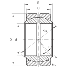 關節軸承 GE19-ZO, 根據 DIN ISO 12 240-1 標準，英制尺寸，需維護