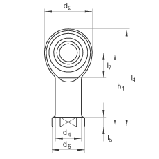 桿端軸承 GIKR8-PW, 根據 DIN ISO 12 240-4 標準，帶右旋內螺紋，需維護