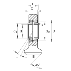 液壓桿端軸承 GK15-DO, 根據 DIN ISO 12 240 標準，帶焊接面，需維護