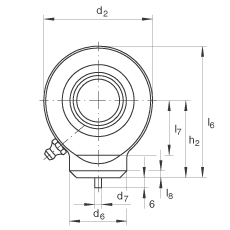 液壓桿端軸承 GK15-DO, 根據 DIN ISO 12 240 標準，帶焊接面，需維護