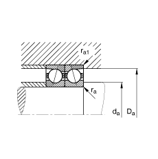 主軸軸承 B7214-E-T-P4S, 調節，成對或單元安裝，接觸角 α = 25°，限制公差