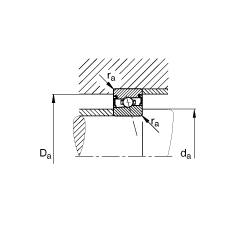 主軸軸承 HSS71918-E-T-P4S, 調節，成對安裝，接觸角 α = 25°，兩側唇密封，非接觸，限制公差