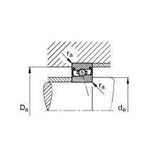 主軸軸承 HCS71908-C-T-P4S, 調節，成對安裝，接觸角 α = 15°，兩側唇密封，非接觸，限制公差