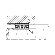 主軸軸承 HCS71908-C-T-P4S, 調節，成對安裝，接觸角 α = 15°，兩側唇密封，非接觸，限制公差