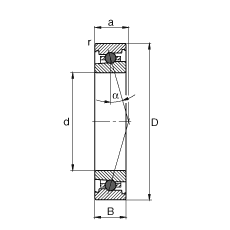 主軸軸承 HC71912-C-T-P4S, 調節，成對或單元安裝，接觸角 α = 15°，陶瓷球，限制公差