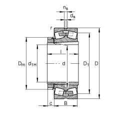 調心滾子軸承 22344-K-MB + H2344X, 根據 DIN 635-2 標準的主要尺寸, 帶錐孔和緊定套